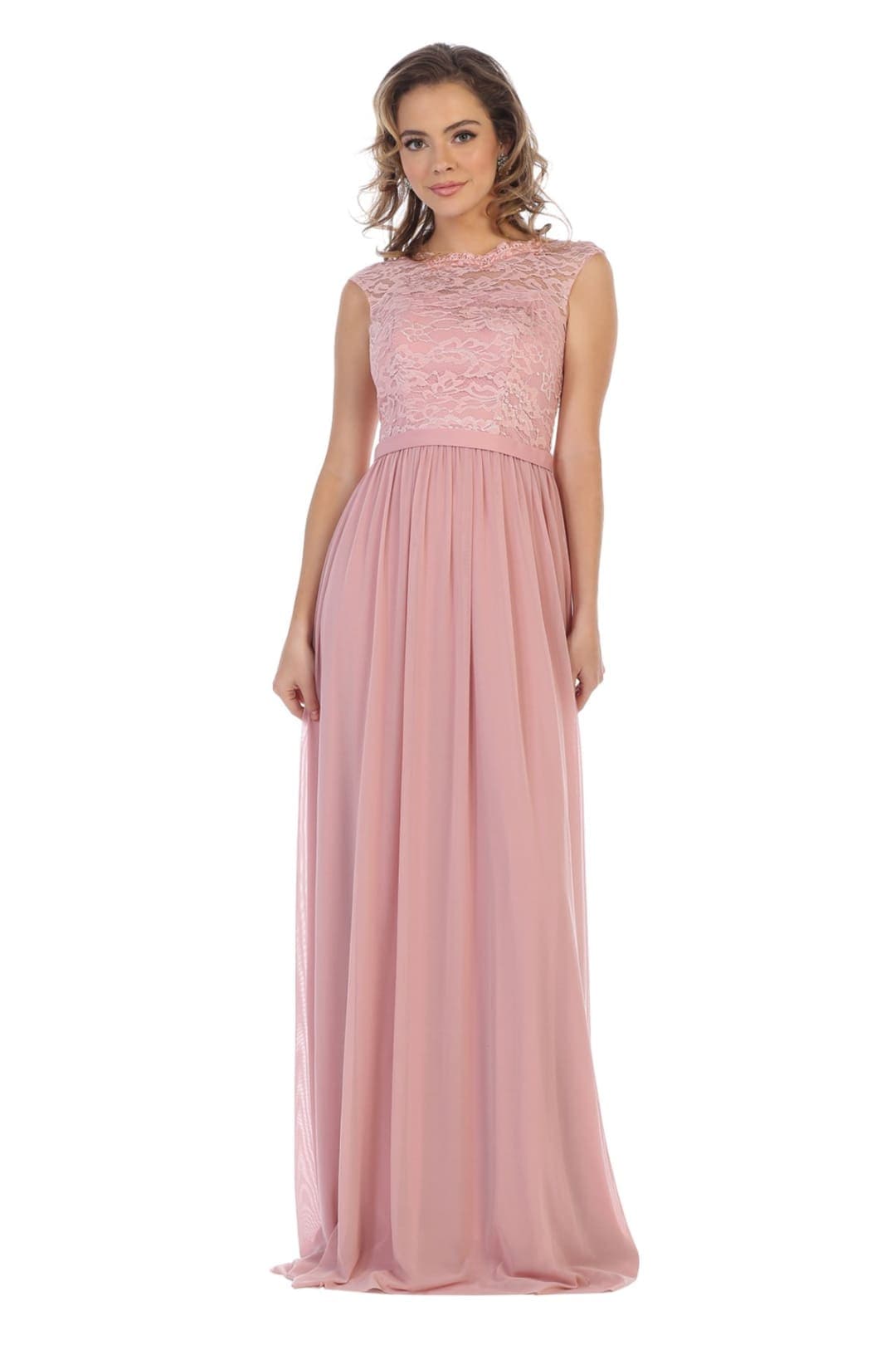 Long Bridesmaids Gown - Dusty Rose / 4