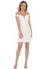 May Queen MQ1597 Lace Deep Off-Shoulder Sheath Dress - Ivory / 4 - Dress