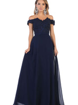 Navy Bridesmaid Dresses in Satin and Plus Size Gowns by MQ1601