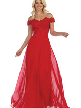 Red Bridesmaid Dresses in Satin and Plus Size Gowns by MQ1601