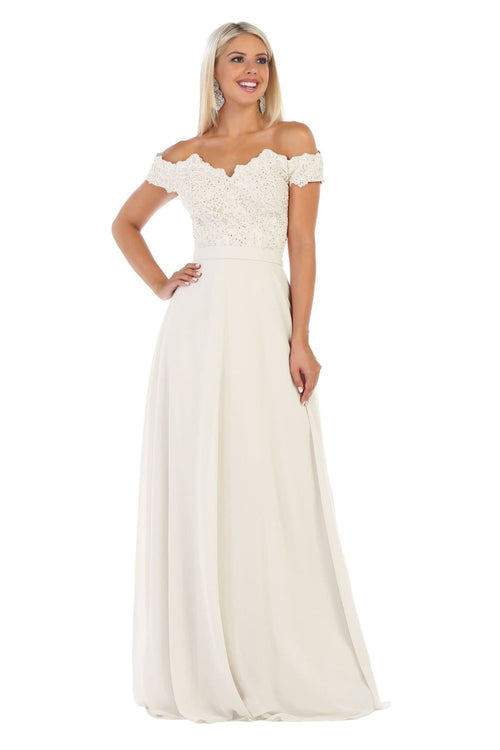 Long Wedding Ivory Gown - Ivory / 4