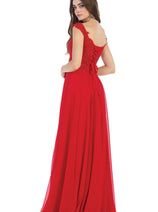 May Queen MQ1602 Off Shoulder Corset Flowy Prom Gown