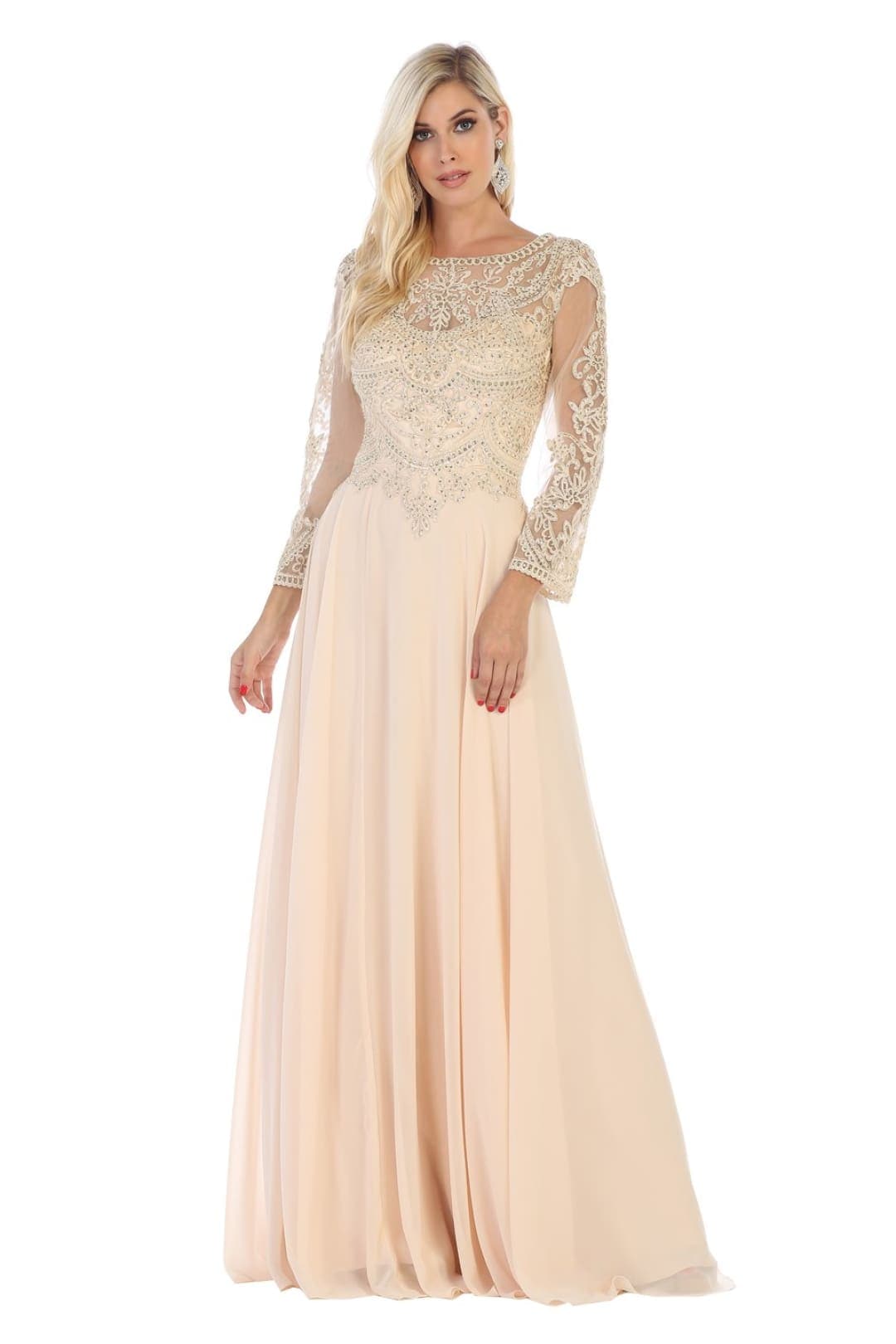 Classy Mother of the Bride Gown - Champagne / 6XL
