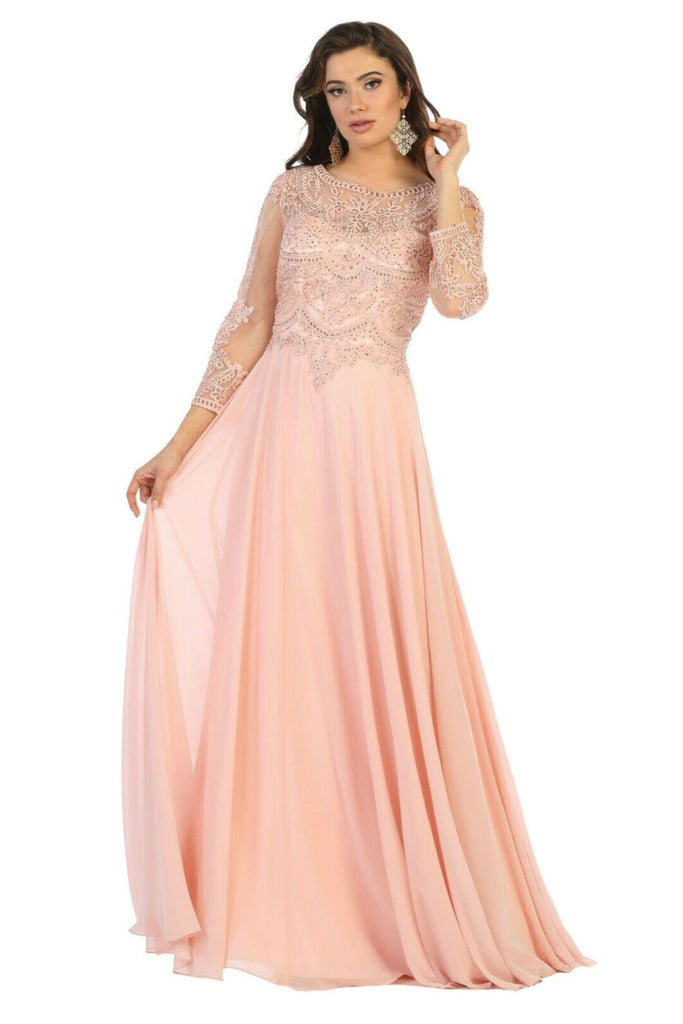 Classy Mother of the Bride Gown - Dusty Rose / 2XL
