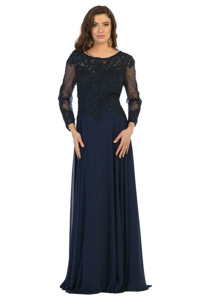 Classy Mother of the Bride Gown - Navy / M