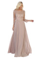 May Queen MQ1615 Embroidered Plus Size Mother Of The Bride Long Dress - Mocha / M - Dress