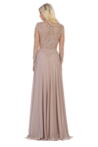 May Queen MQ1615 Embroidered Plus Size Mother Of The Bride Long Dress - Dress