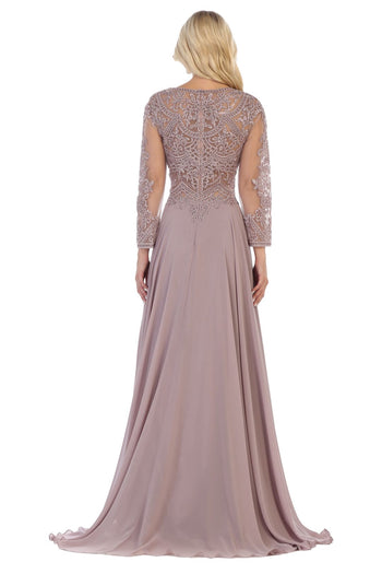 May Queen MQ1615 Embroidered Plus Size Mother Of The Bride Long Dress - Dress
