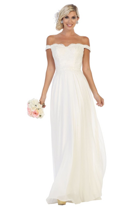 Chiffon Wedding Dresses | Ivory Bridal Gown by MQ1644