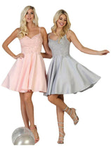 A-Line Embellished Taffeta Short Prom Dress MQ1652