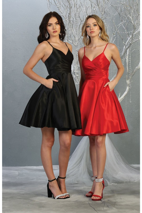 Black Christmas & Holiday Dress in Satin