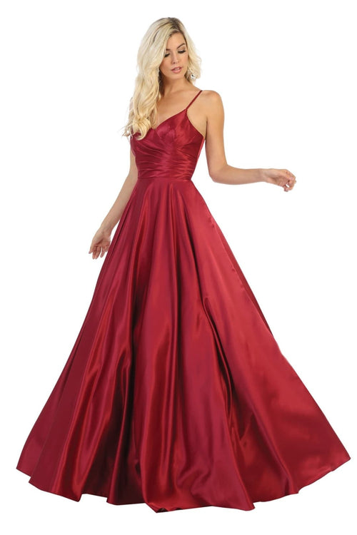 Modern Evening Gown - Burgundy / 2