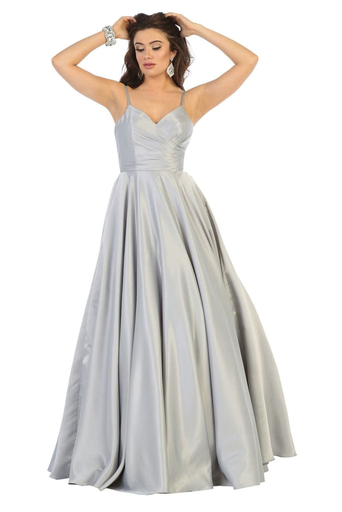 Modern Evening Gown - Silver / 6