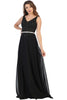 Embellished Flowy Homecoming Gown - Black / 4
