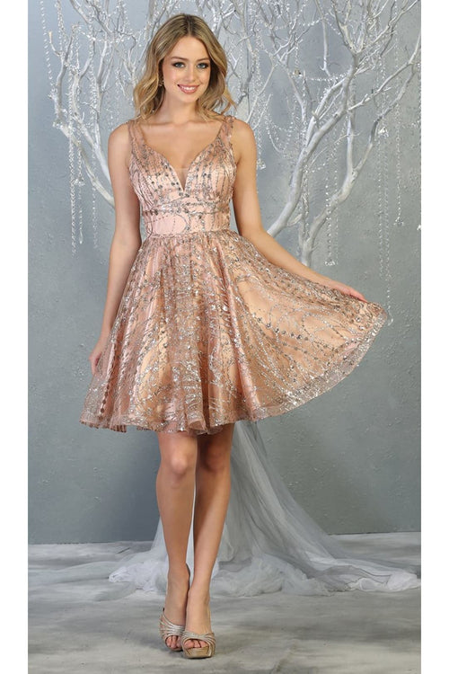 Homecoming Short Dress - ROSE GOLD / 4