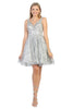 Homecoming Short Dress - SILVER / 4