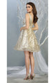 May Queen MQ1702 Short Deep V-Neck Glitter A-Line Dress - Dress