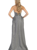Strapless Open Back Glitter A Line Long Prom Dress MQ1710