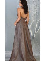 Strapless Open Back Glitter A Line Long Prom Dress MQ1710