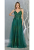 Red Carpet Formal Dress With Glitter And Plus Size - HUNTER GREEN / 4