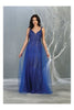 Red Carpet Formal Dress With Glitter And Plus Size - ROYAL BLUE / 4