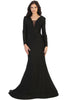 EVENING GOWN LONG SLEEVE & PLUS SIZE - Black / 6 - Evening Gown
