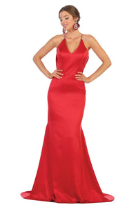 Simple Elegant Prom Gowns - RED / 4