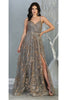 Red Carpet Stunning Formal Gown - CHARCOAL/GOLD / 2