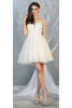 May Queen MQ1797 Sequin Bodice Dress - Ivory / 4 - Dress