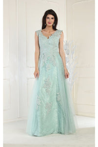 Special Occasion A-line Embroidered Dress - SAGE / 4 - Dress