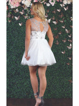 Glitter A Line Mesh Short Bridesmaids Dress MQ1803