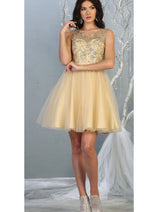 Glitter A Line Mesh Short Bridesmaids Dress MQ1803
