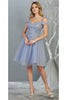 Classy Bridesmaids Dress - DUSTY BLUE / 4