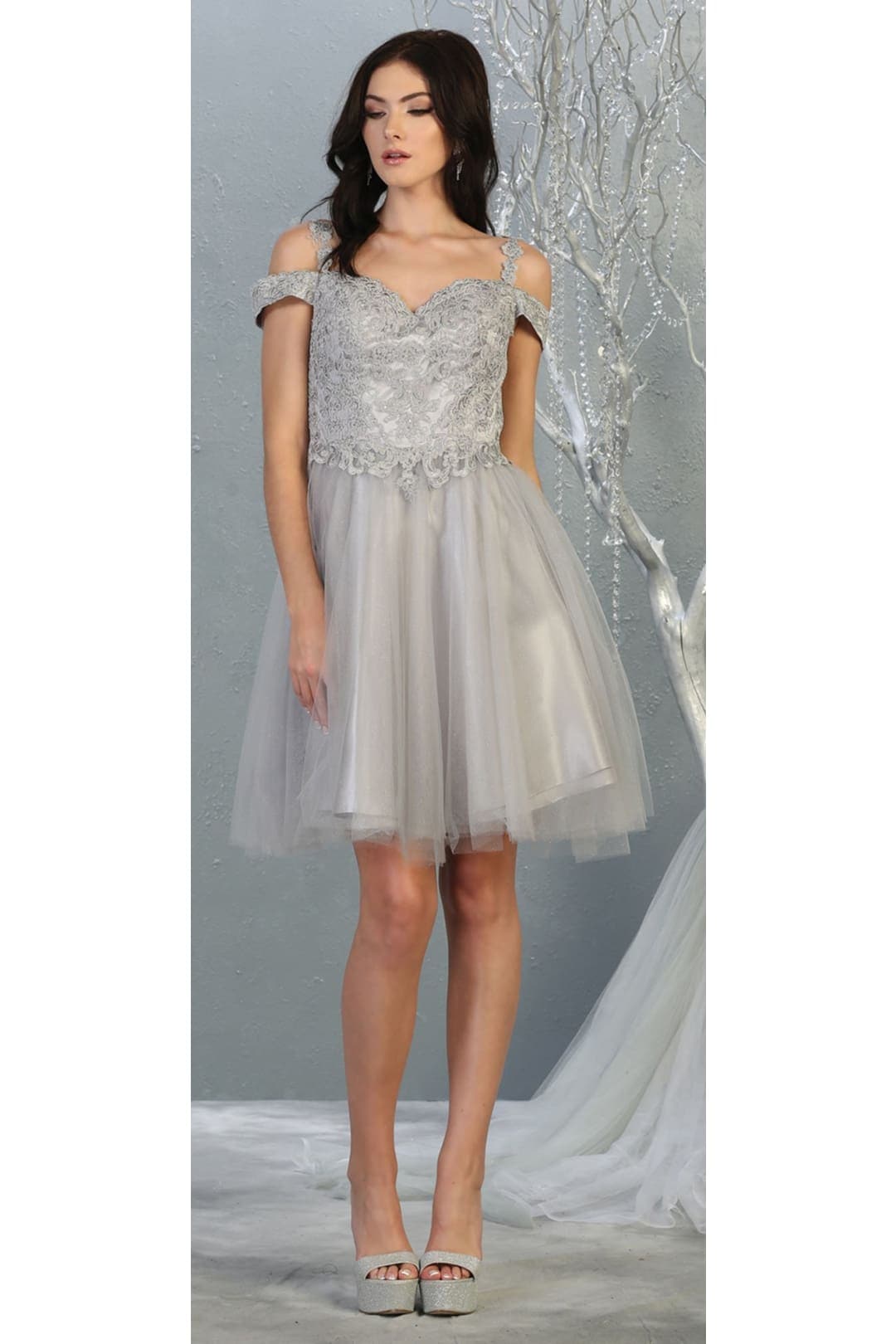 Classy Bridesmaids Dress - SILVER / 4