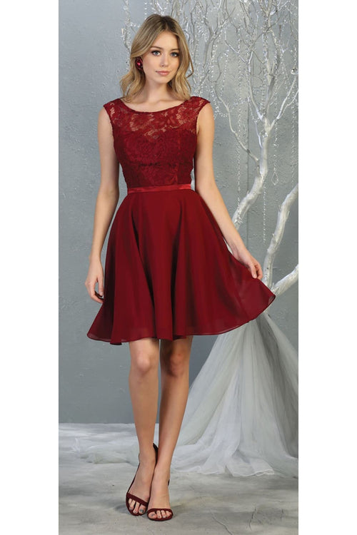 Bridesmaids Classy Dress - BURGUNDY / 2