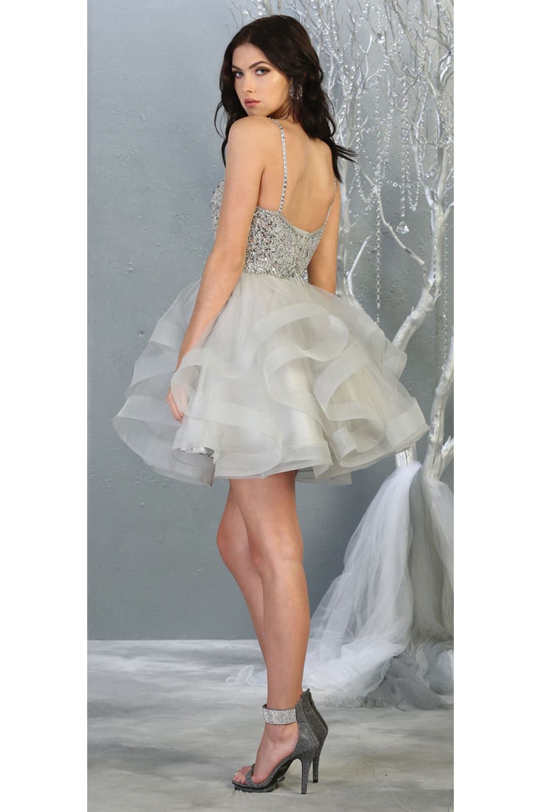 Short Silver Prom Dress