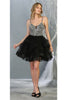Layered Short Prom Dress - BLACK / 2