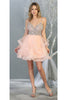 Layered Short Prom Dress - BLUSH / 2