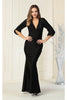 Stretchy Bodycon Evening Dress - BLACK / 6