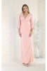 May Queen MQ1831 3/4 Sleeve Simple Plus Size Gown