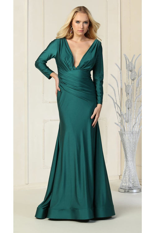Long Sleeve Bodycon Dress - HUNTER GREEN / 4