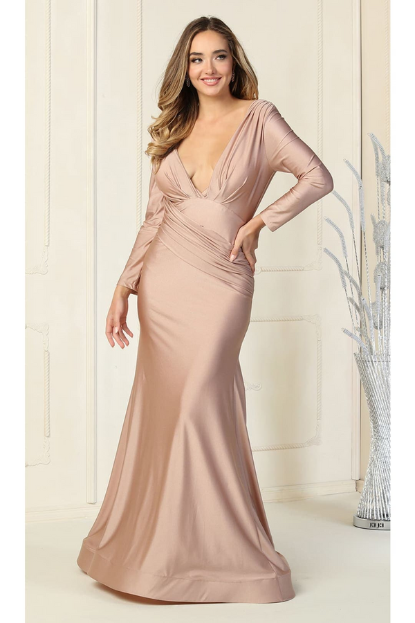 Long Sleeve Bodycon Dress - MAUVE / 4