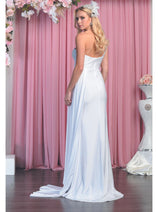 One Shoulder Bridesmaid Dress Simple Stretchy Long Evening Formal Gown