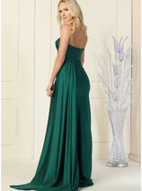 One Shoulder Bridesmaid Dress Simple Stretchy Long Evening Formal Gown