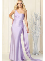 One Shoulder Bridesmaid Dress Simple Stretchy Long Evening Formal Gown