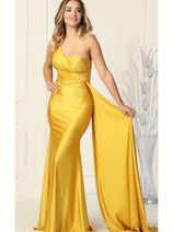 One Shoulder Bridesmaid Dress Simple Stretchy Long Evening Formal Gown