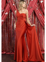 One Shoulder Bridesmaid Dress Simple Stretchy Long Evening Formal Gown