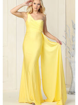 One Shoulder Bridesmaid Dress Simple Stretchy Long Evening Formal Gown