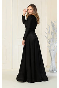 Long Sleeve Stretchy Gown - LA1835