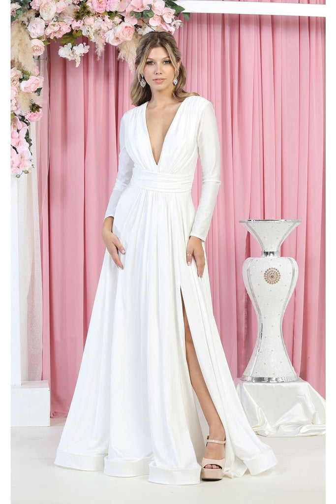 Stretchy Formal Evening Gown - IVORY / 4